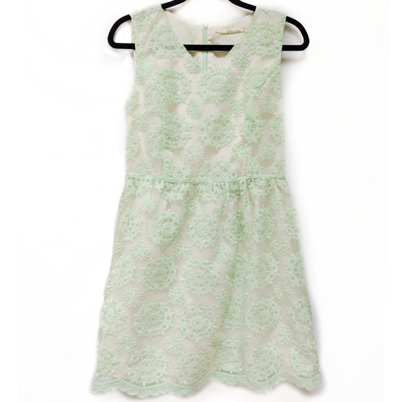 Ellison Green Lace Overlay Dress Sleeveless Zip - Picture 2 of 16